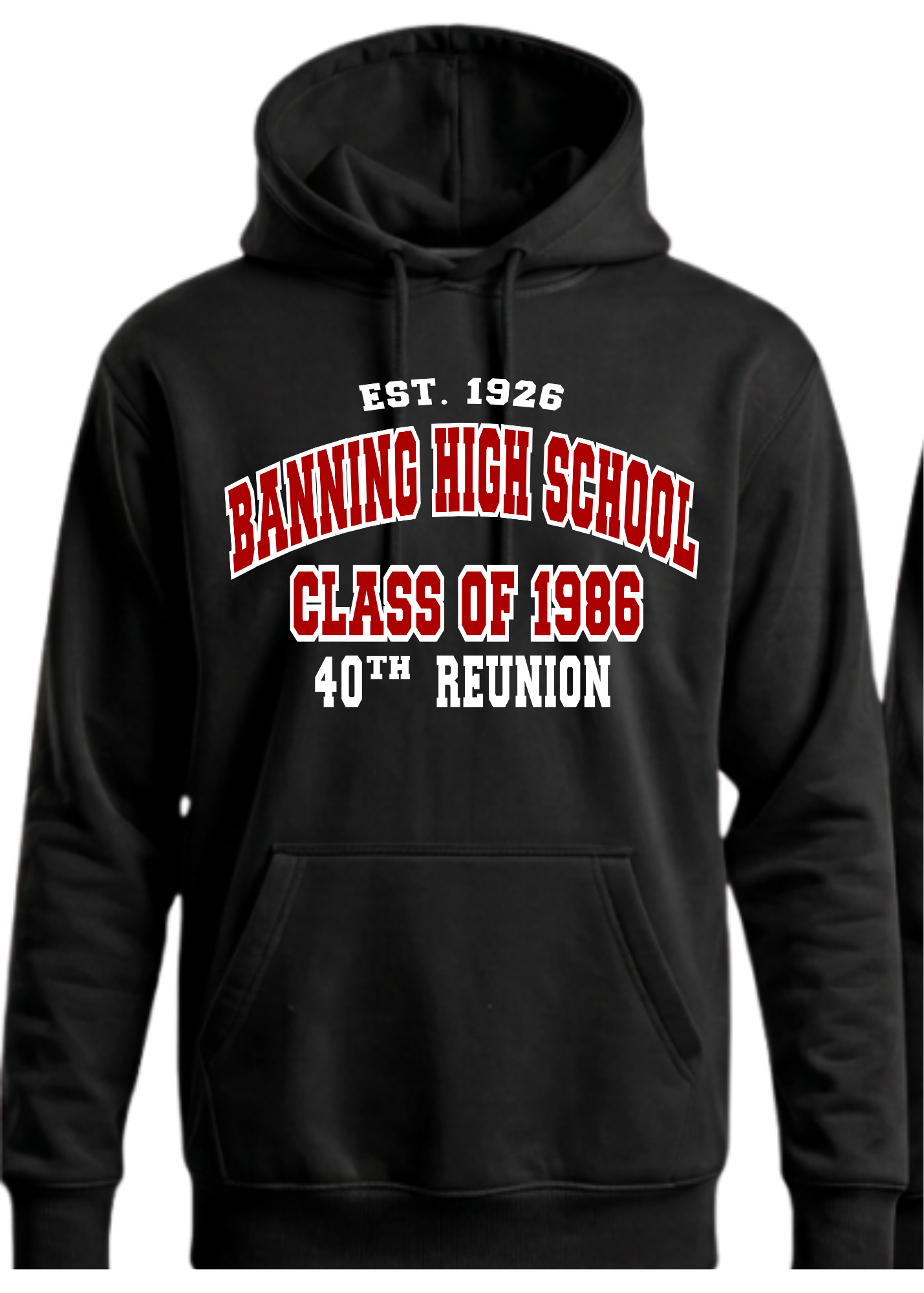 BANNING 1986 ALUMNI HOODIES - FRONT DESIGN ONLY